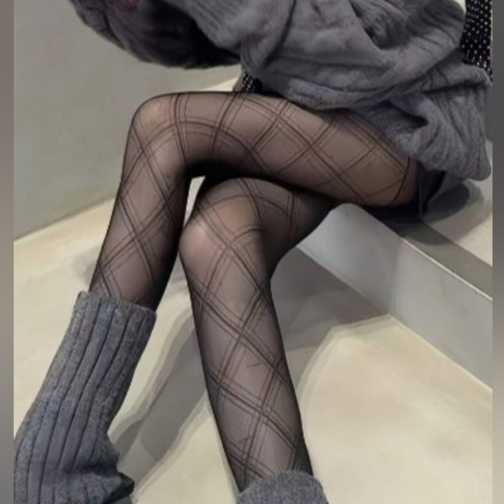 Grey Sexy Patterned Stockings, Tights, Hoisery